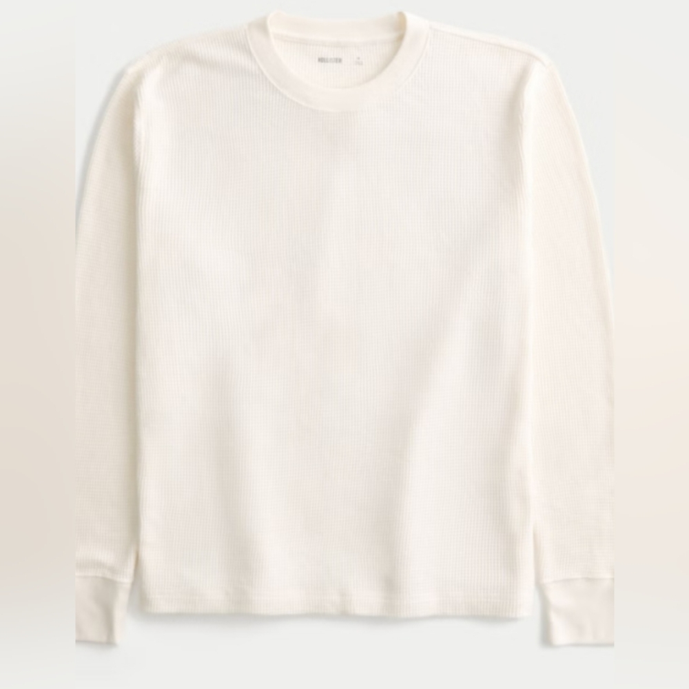 Hollister Men Relaxed Thermal Long-Sleeve Crew Shirt Size L NWOT